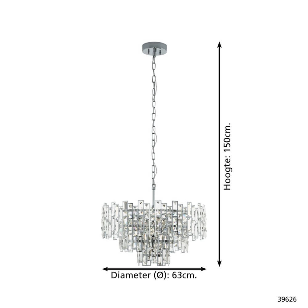Lustre Ø 63cm Calmeilles 1 chrome Stars of Light 9002759396268