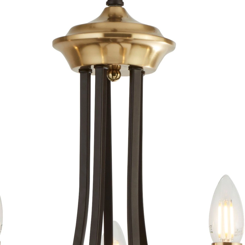 Lustre classique Belfry 5 lumières 58cm bronze et doré Searchlight 5053423135755