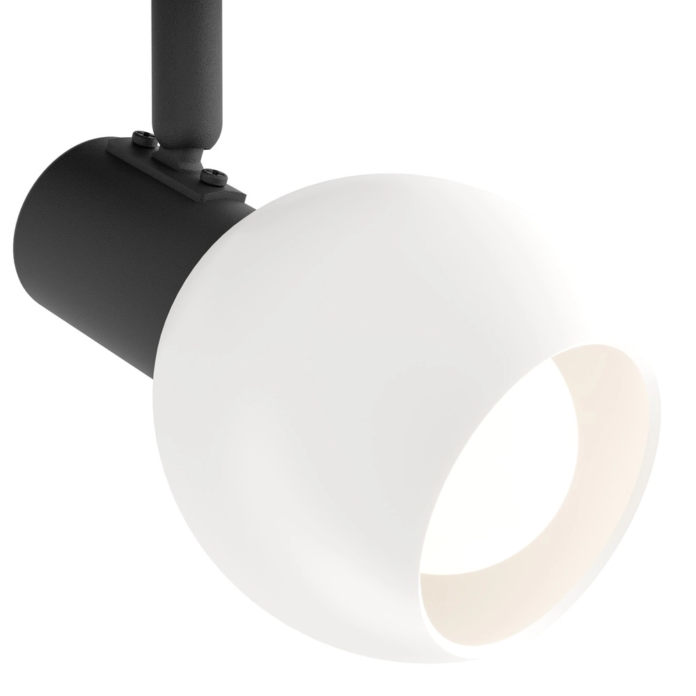 Lampe de plafond Castellazo Noir à deux lumières avec verre blanc Eglo 9008606392131
