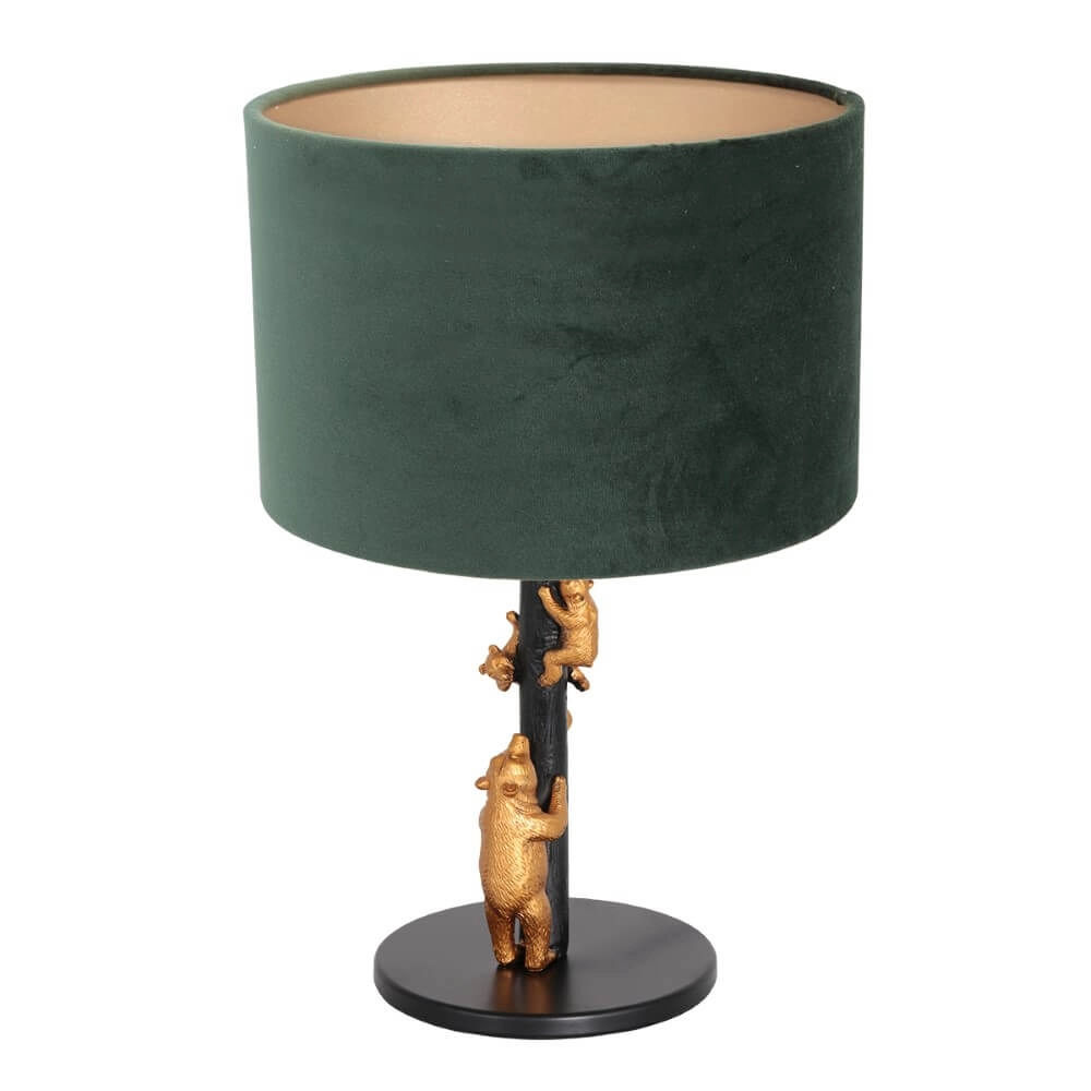 Lampe de table design Animaux avec du velours vert Lampe de table design Animaux avec du velours vert