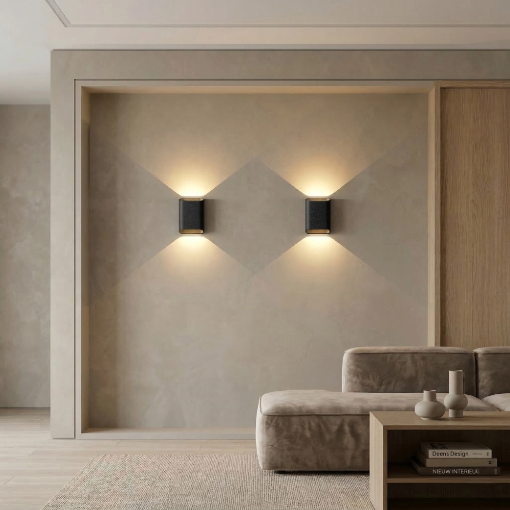 Lampe murale de conception Diaz-S Noir faible à chaud Artdelight 8720701104020