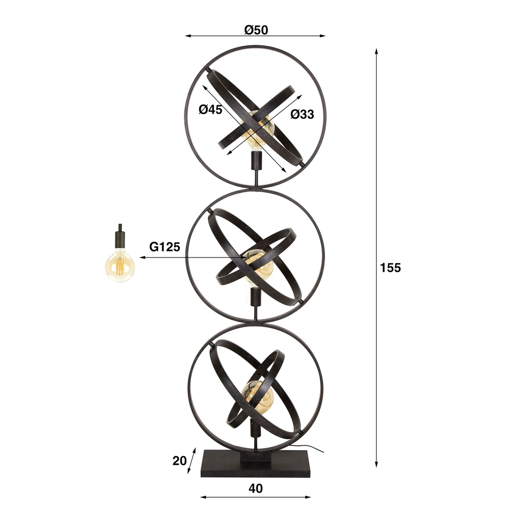 Lampadaire de conception Galaxy 155 cm Lyora 8716803512108