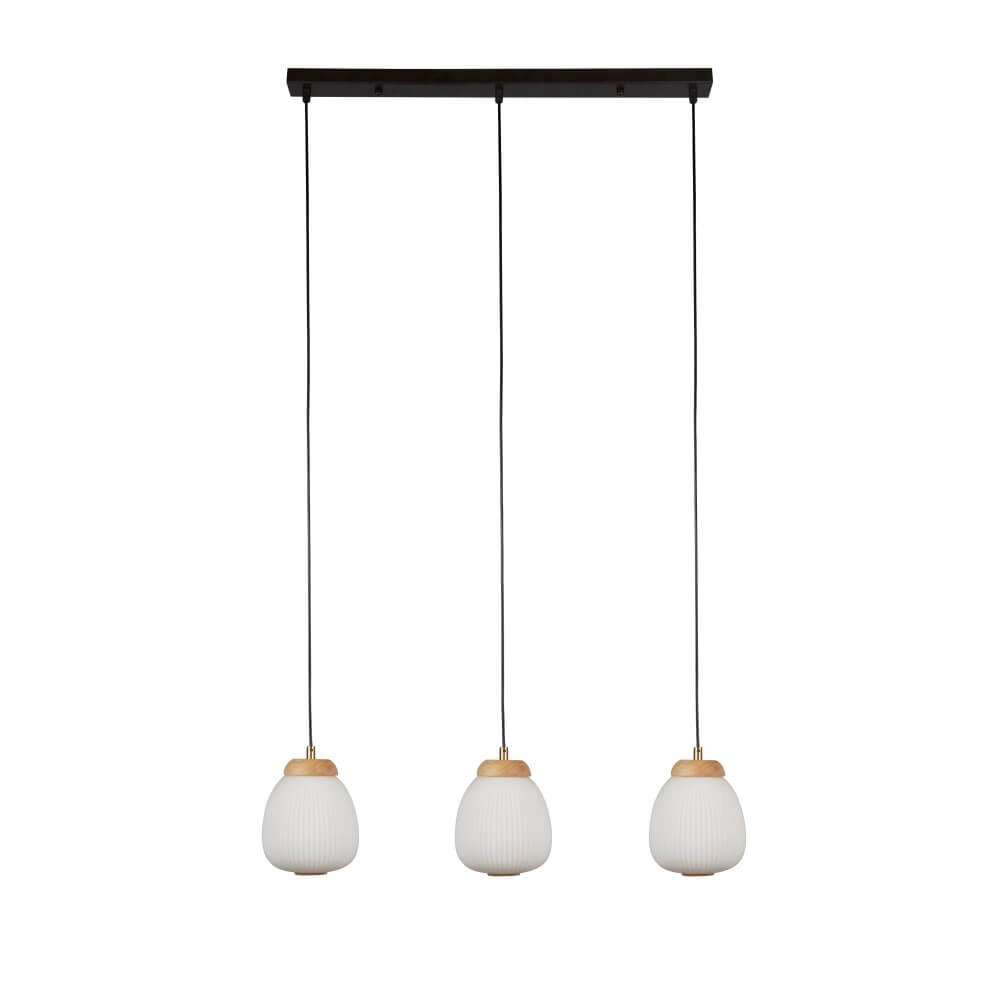 Lampe suspendue 3 lumières Ella noir avec du blanc