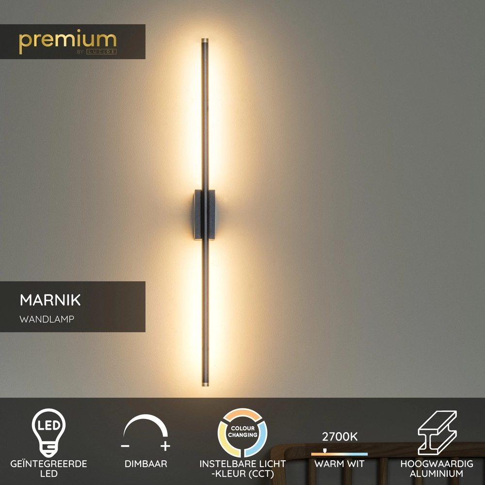 Lampe murale Marnik 59 cm noir Premium by Lucide 5411212421166