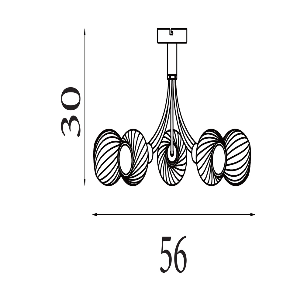 Plafonnier Nova noir 5 lumières Searchlight 5053423301785
