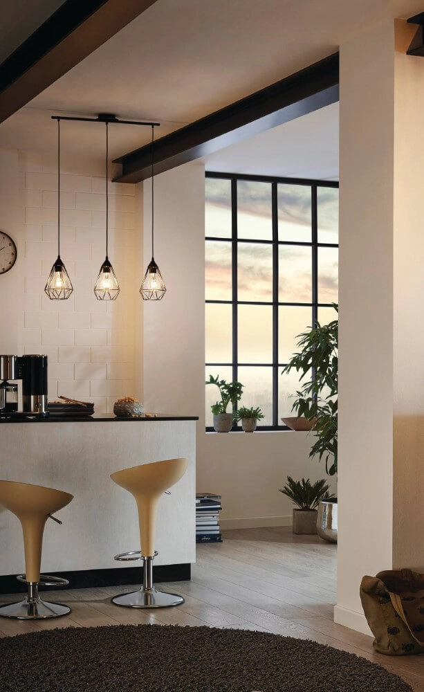 Lampe à suspension Tarbes 3 lumières noir Eglo 9002759941895