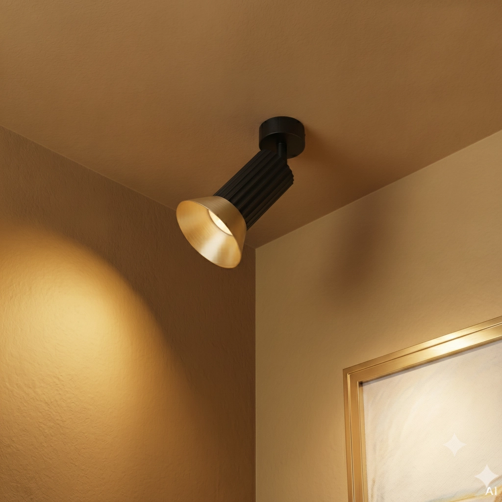 Spot de plafond Luvia Orientable noir avec or