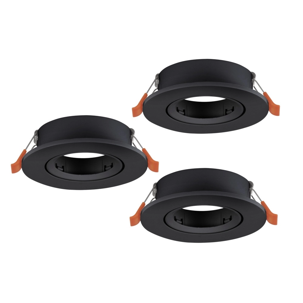 Lot de 3 spots encastrés Barranco noir Ø 9cm Eglo 9008606359103