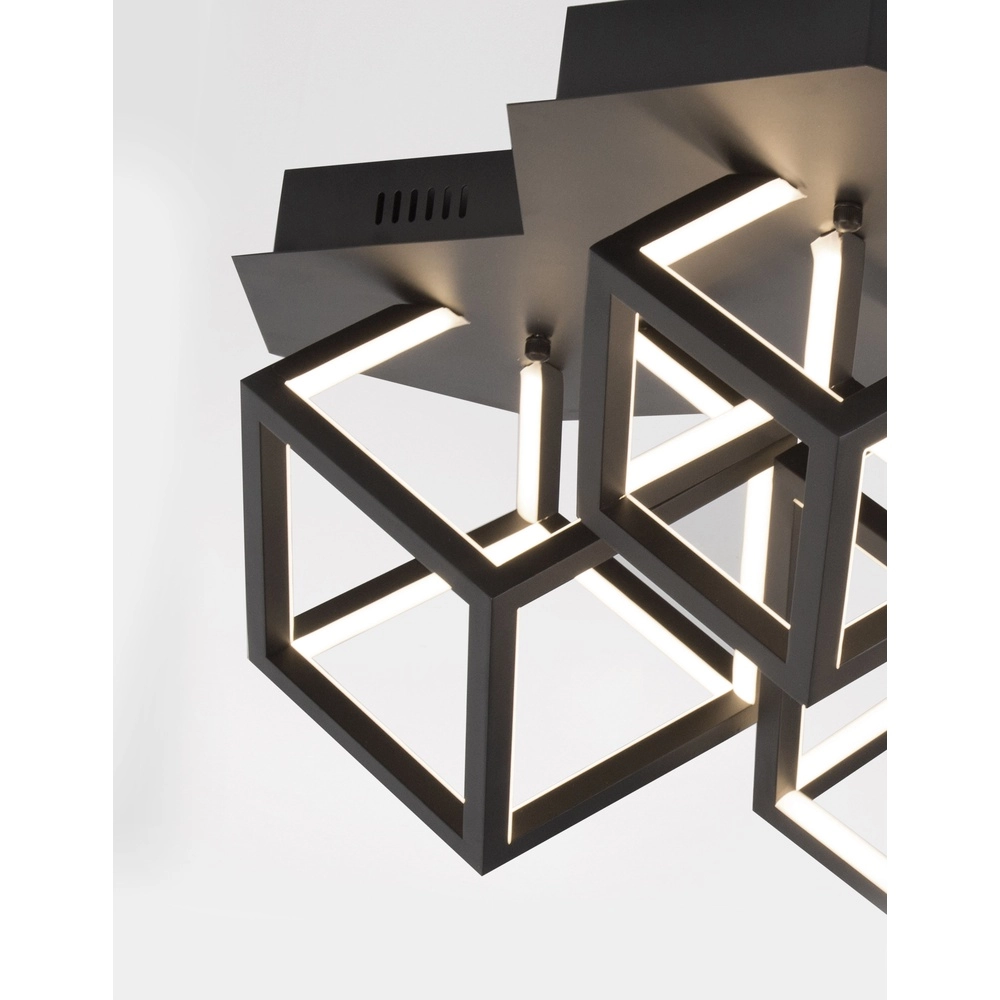 Plafonnier carré Gabbia noir Lyora 5212017423436