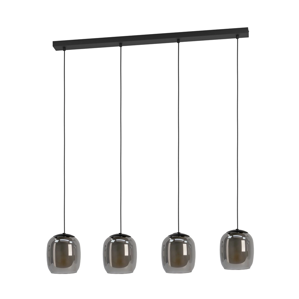 Lampe pendante de table à manger Ciampino 4L - verre dépoli fumé Eglo 9008606312726