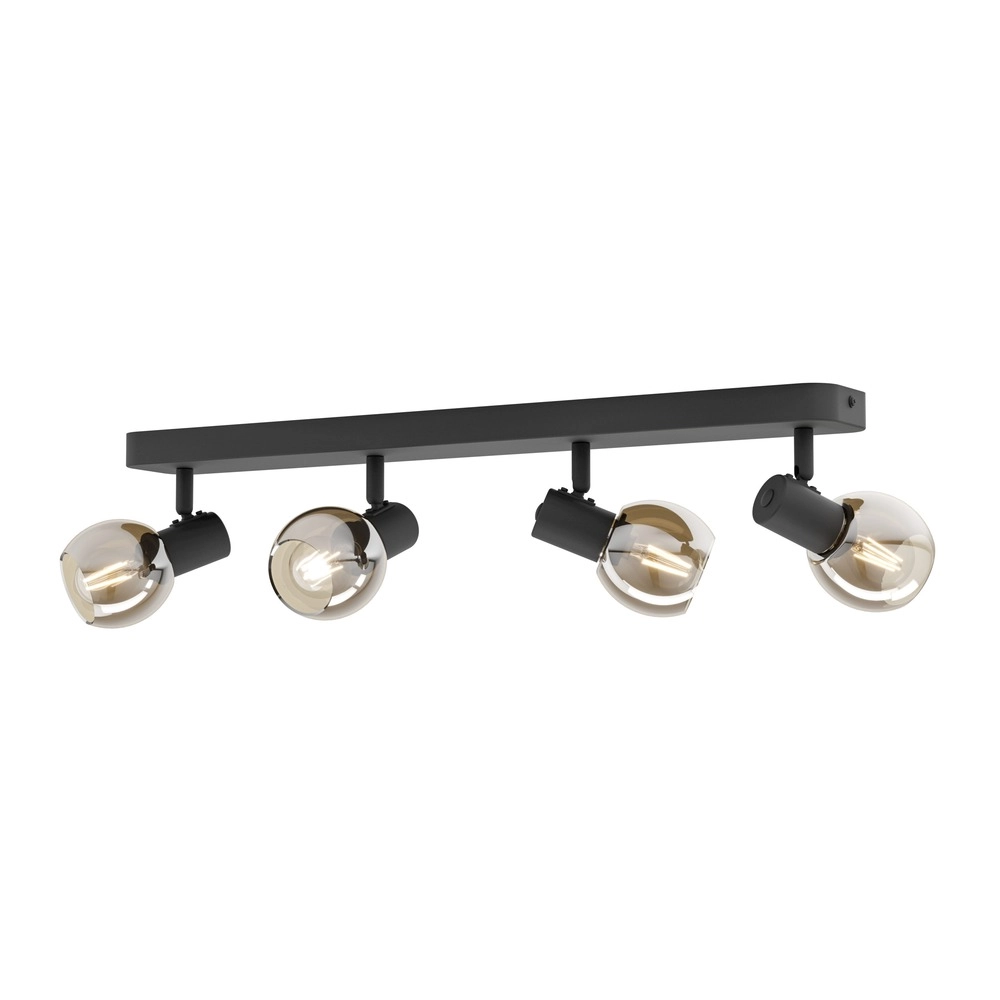 Lampe de plafond Castellazo Noir à 4 lumières