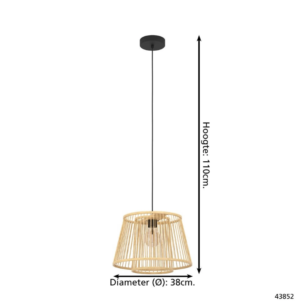 Lampe suspendue en bois Hykeham Ø 38 cm Eglo 9002759438524