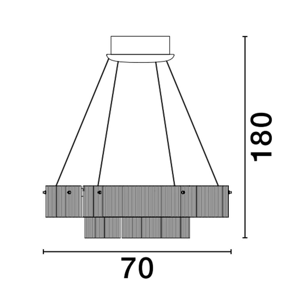 Suspension design Pauline double noir avec verre Ø 70cm Lyora 5212017445360