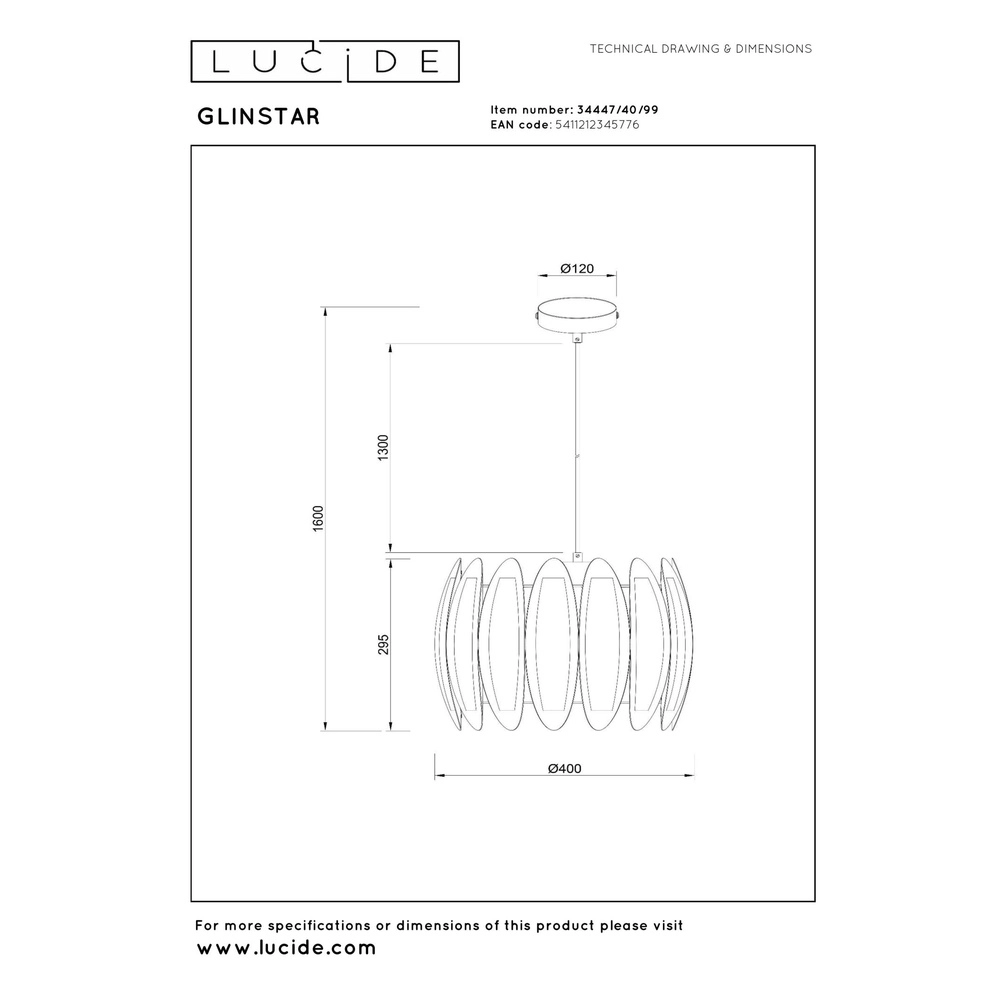 Lampe pendante colorée Glinstar Conception Lucide 5411212345776