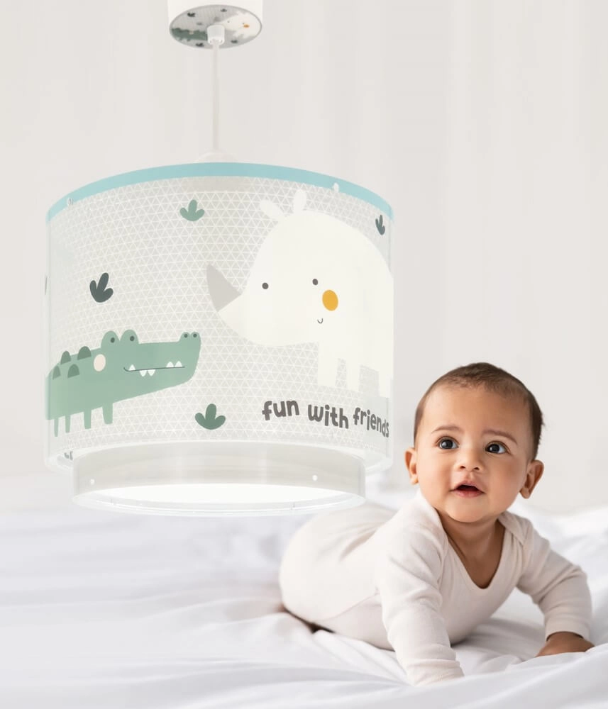 Lampe suspendue chambre d'enfant Rhino & Croco Ø 26 cm Dalber 8420406606224