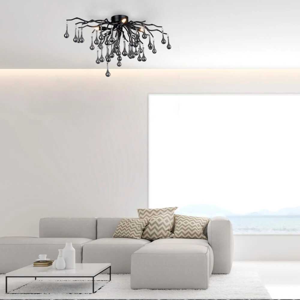 Lustre Icicle noir 60cm Paul Neuhaus 4012248377574