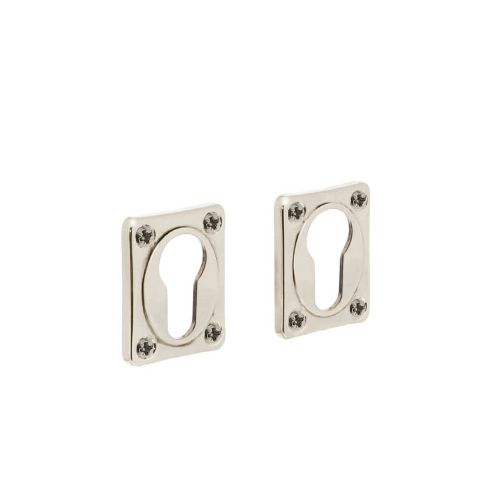 Lot de 2 rosaces cylindriques Tira Vis rectangulaire en nickel Lot de 2 rosaces cylindriques Tira Vis rectangulaire en nickel