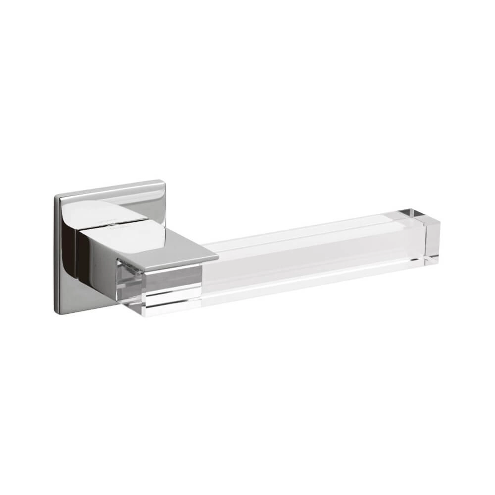 Poignée de porte design Ice Cube Chrome et transparent Poignée de porte design Ice Cube Chrome et transparent