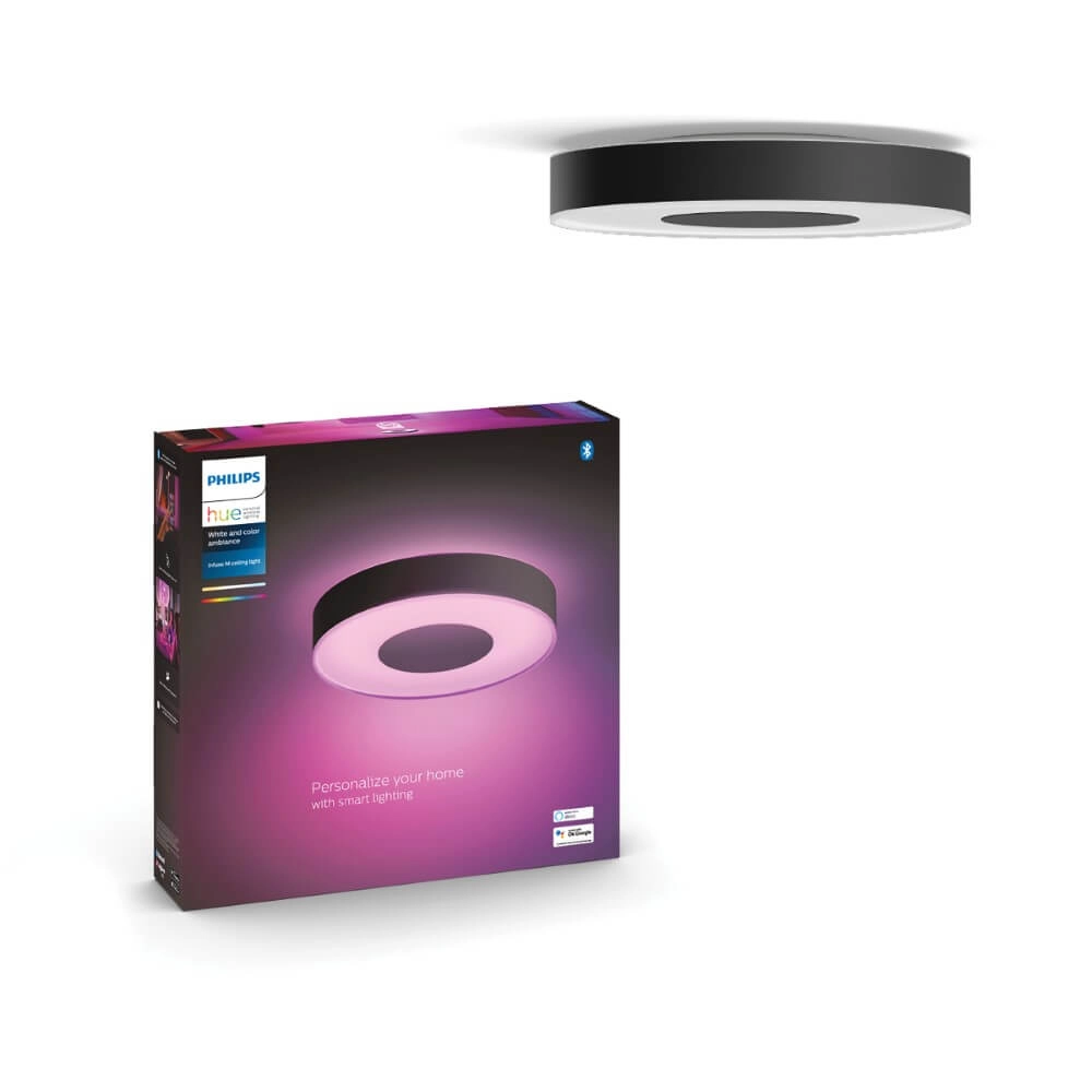 Plafonnier Hue Infuse M - White and color Ø 38,1 cm noir Philips 8718696176504