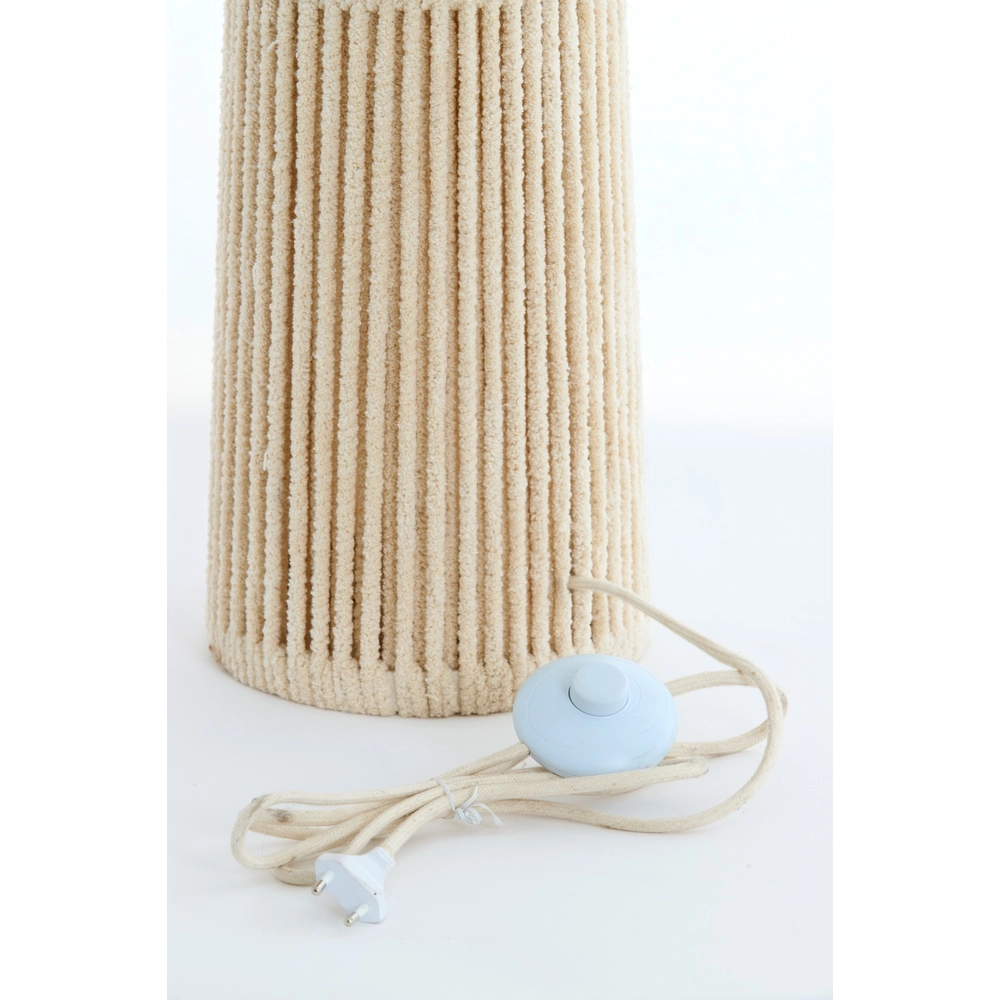 Lampe de sol en sable Michiel 160cm - crème chenille Light & Living 8717807786151