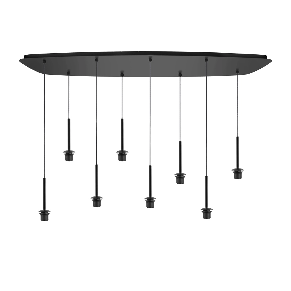 Suspension Bellini Noir à 8 lumières avec verre doré Highlight