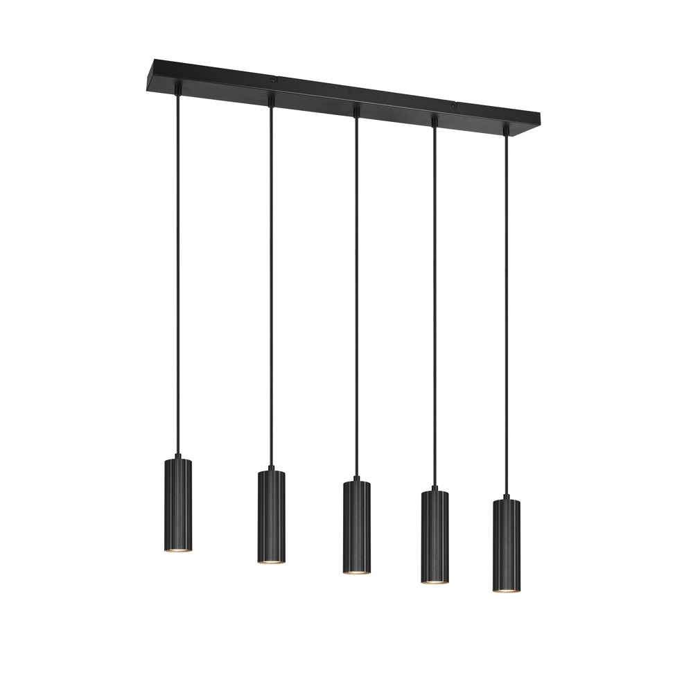 Suspension 5 lumières Soka noir