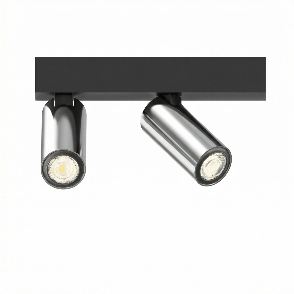 Projecteur de surface à deux lumières Tevo Mini noir avec chrome