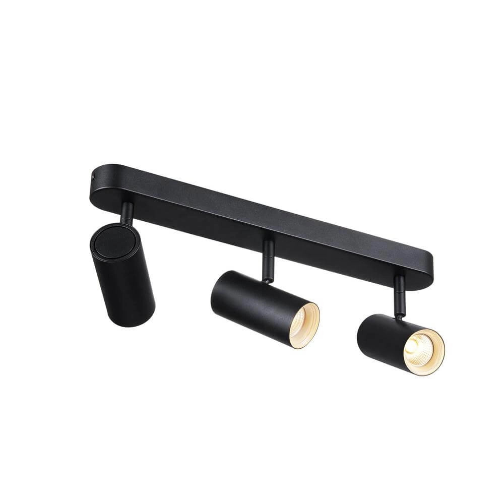 Spot monté en surface Noblo noir 3 lumières 2700K SLV 4024163300308