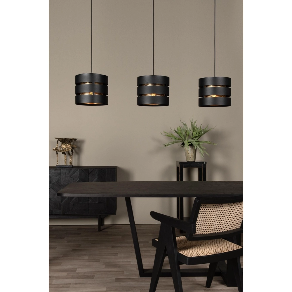 Lampe suspendue Rosas 3 noir clair avec or Lucide 5411212211828