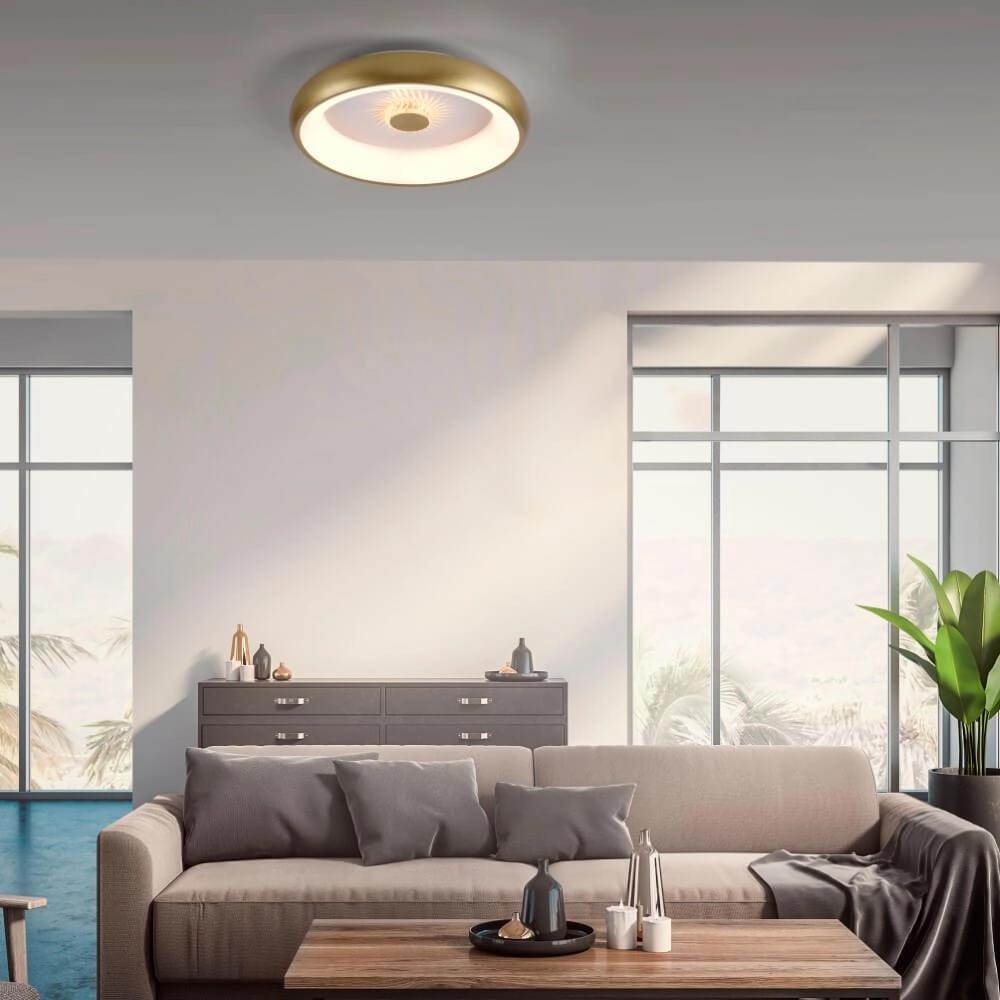 Plafonnier rond Vertigo laiton Ø 46,5cm Just Light 4043689994716
