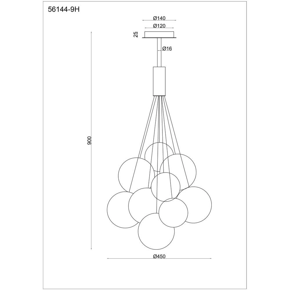 Suspension noire Ballgi verre Globo 9007371453160