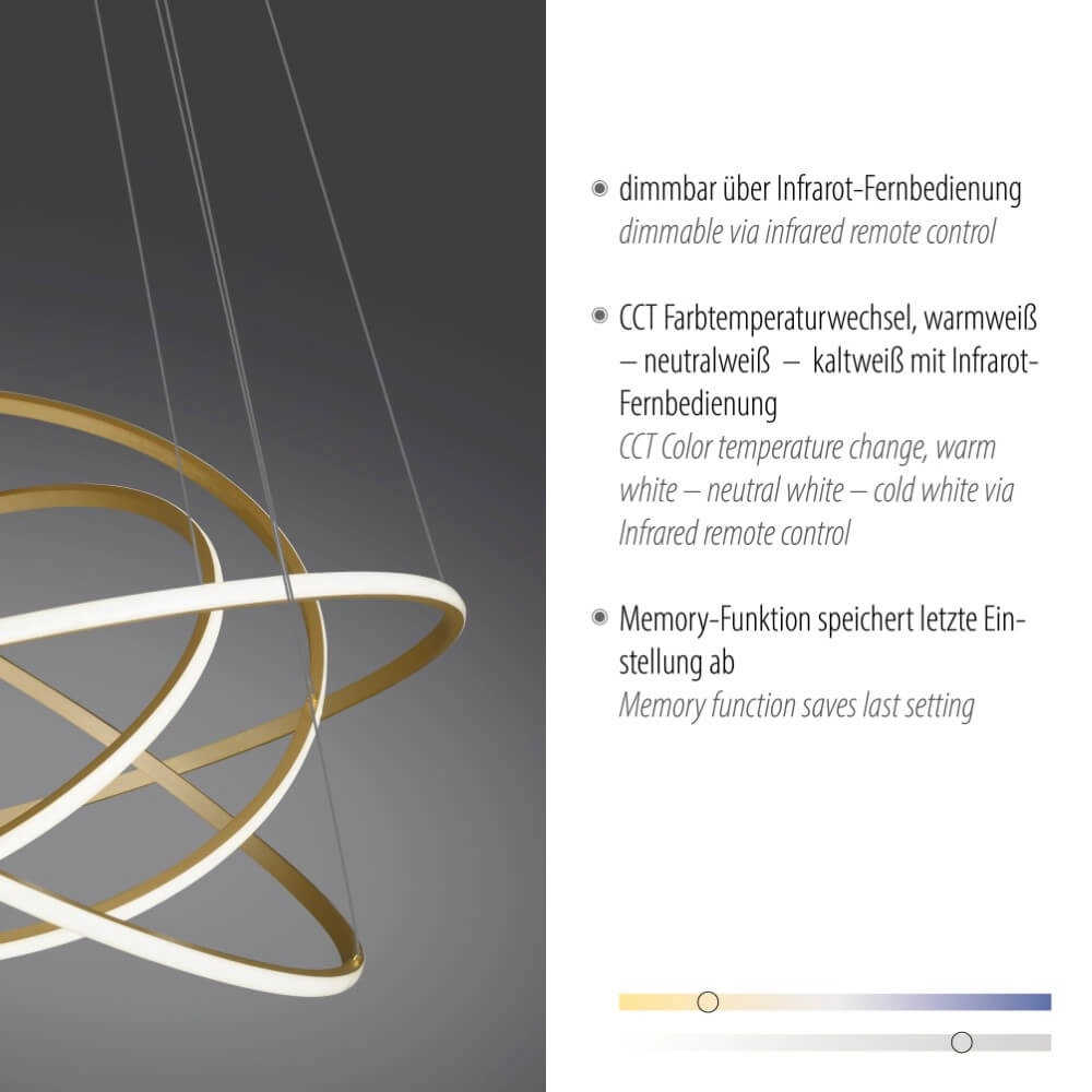 Lampe suspendue moderne Tessara laiton Paul Neuhaus 4012248372661