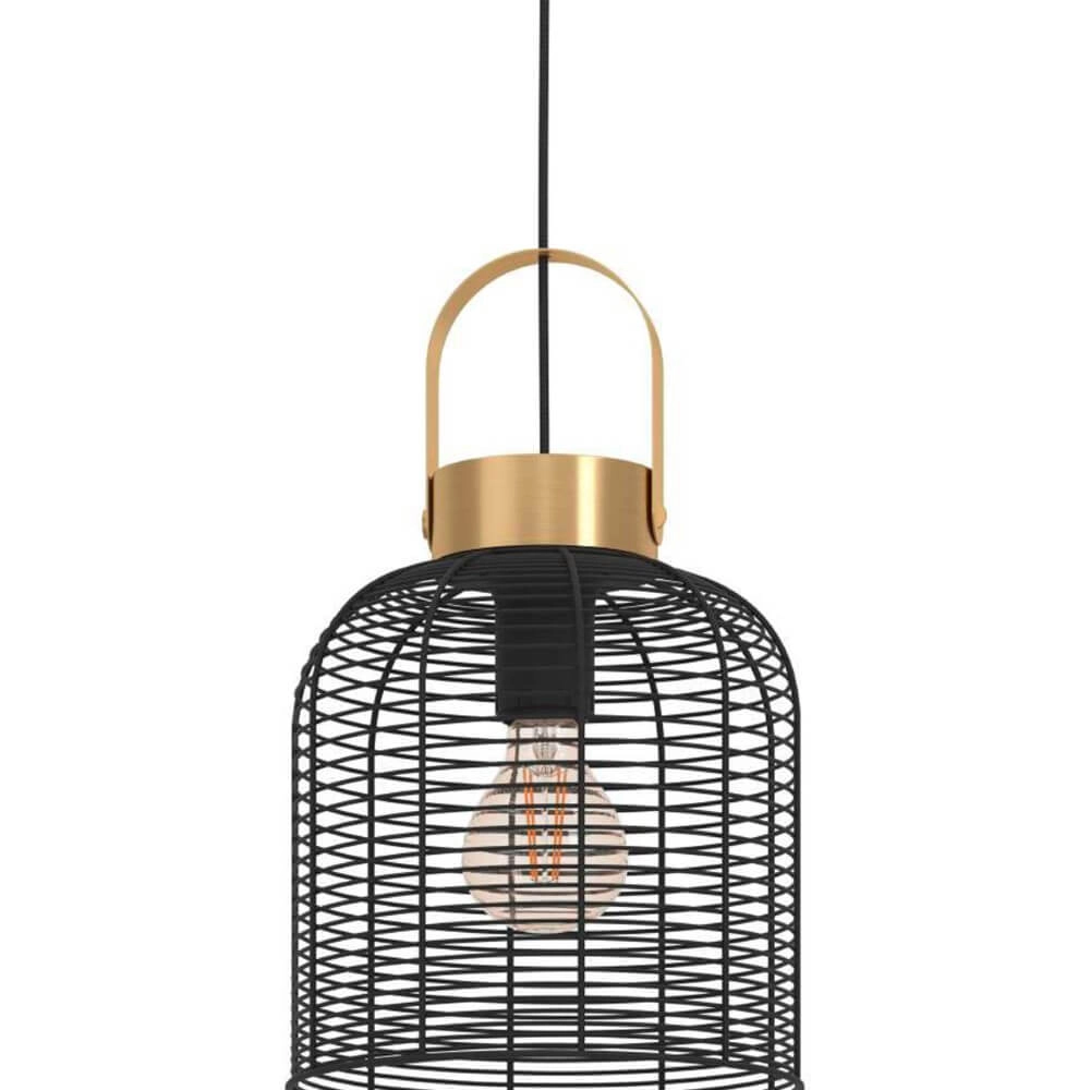 Lampe à fil Roundham Ø 22cm - noir avec or Eglo 9002759439637