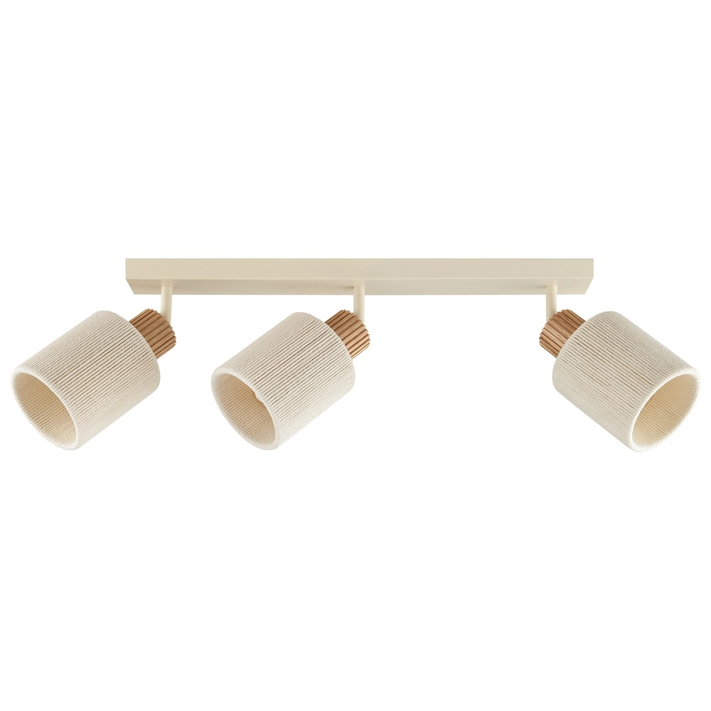Lampe de plafond Arlo brun sable avec 3 lumières en bois Brilliant 4004353477058