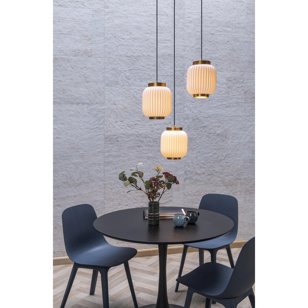 Lampe pendante de conception Gosse Or 3 clairs avec blanc Lucide 5411212134189