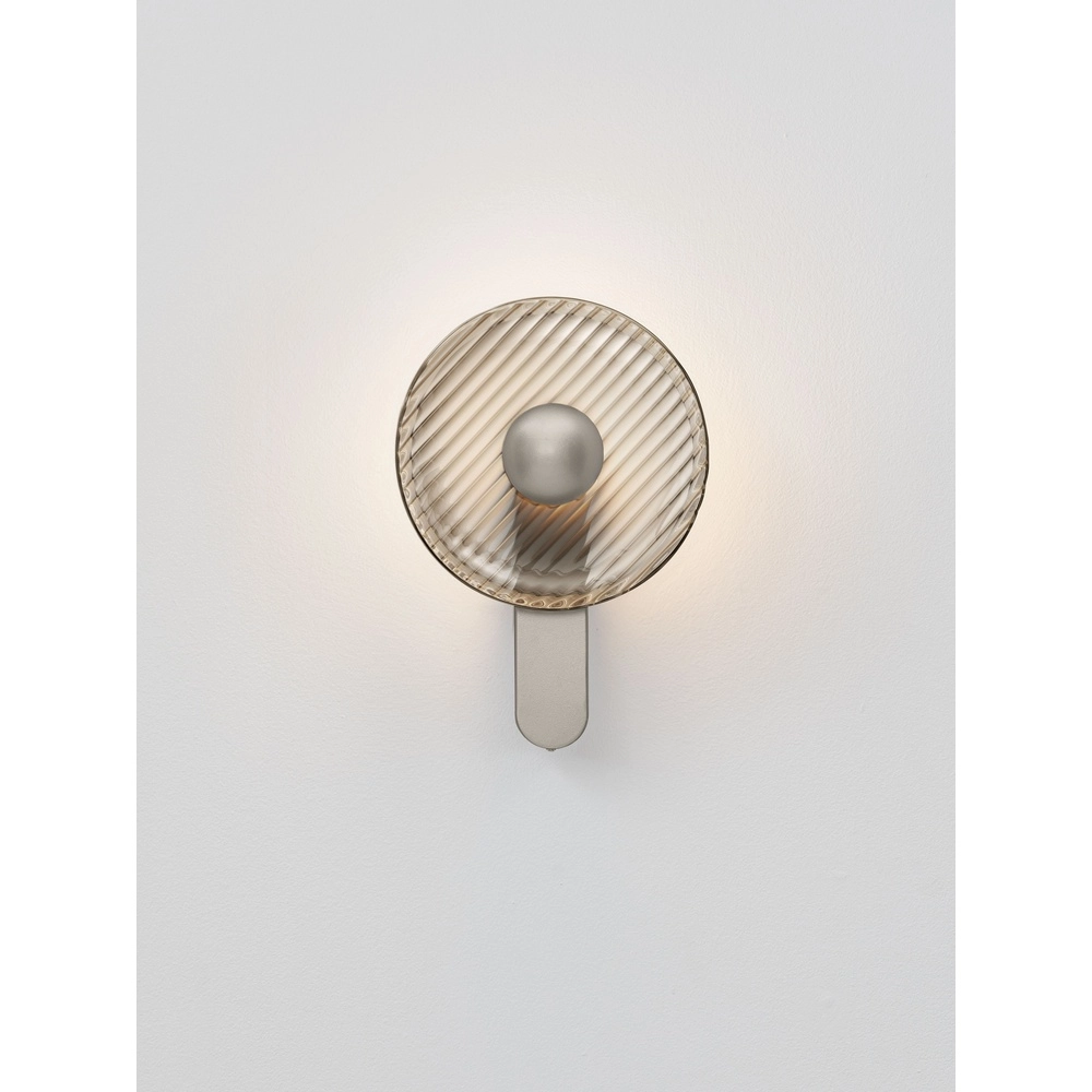 Lampe murale de conception Lavina Gris argenté avec verre fumé Ø 25cm Lyora 5212063501409