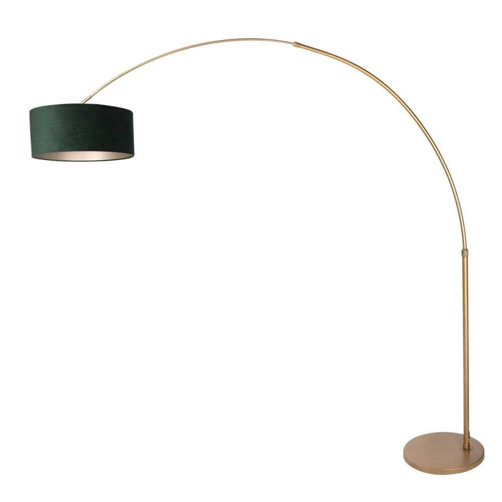 Lampe à arc Sparkled Light bronze avec abat-jour vert Ø 45cm Steinhauer 8712746179866