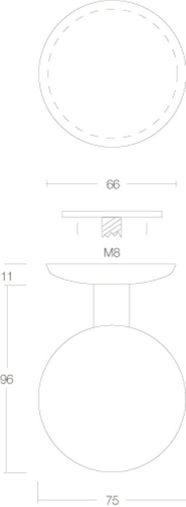 Poignée de porte avant Castor passe-partout en acier inoxydable Ø 7,5 cm Intersteel 8714186084212
