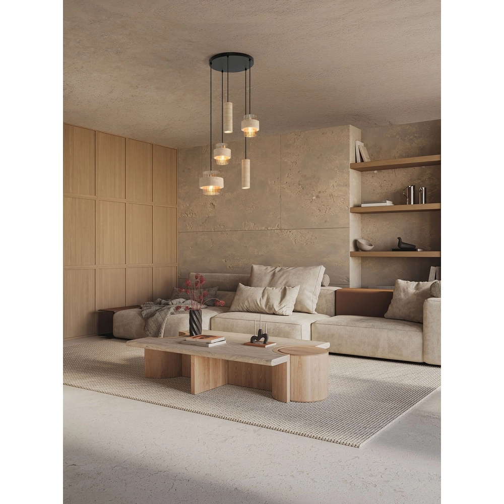 Lampe pendante moderne Melony brun sable