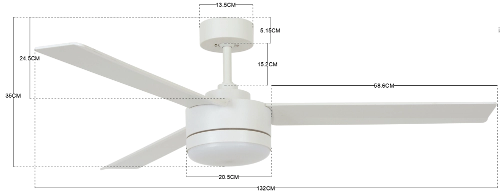 Ventilateur blanc avec lampe Lagoon Ø 132 cm IP55 Beacon 9333509136514