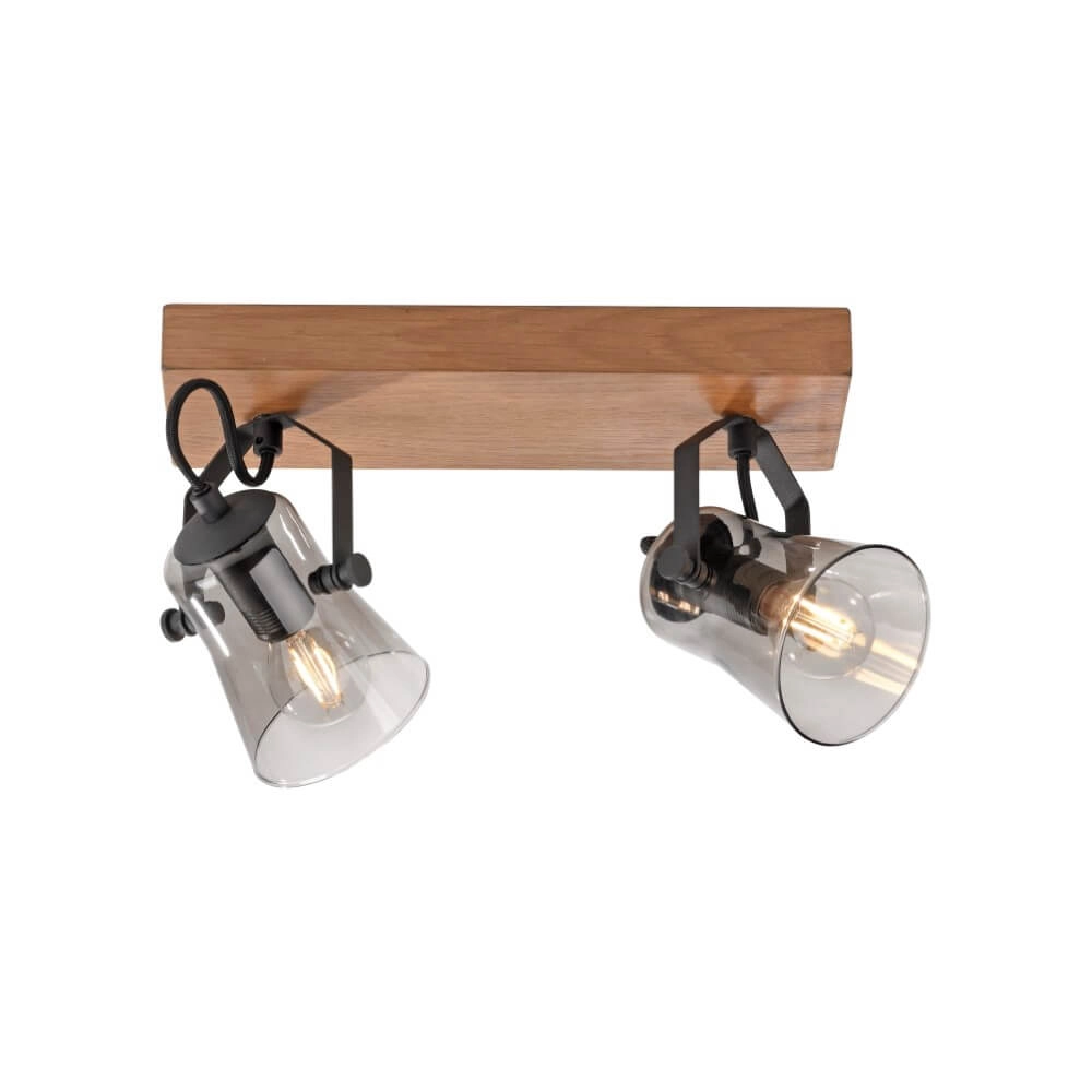 Plafonnier Green Langstrom bois à 2 lumières Just Light 4043689994877