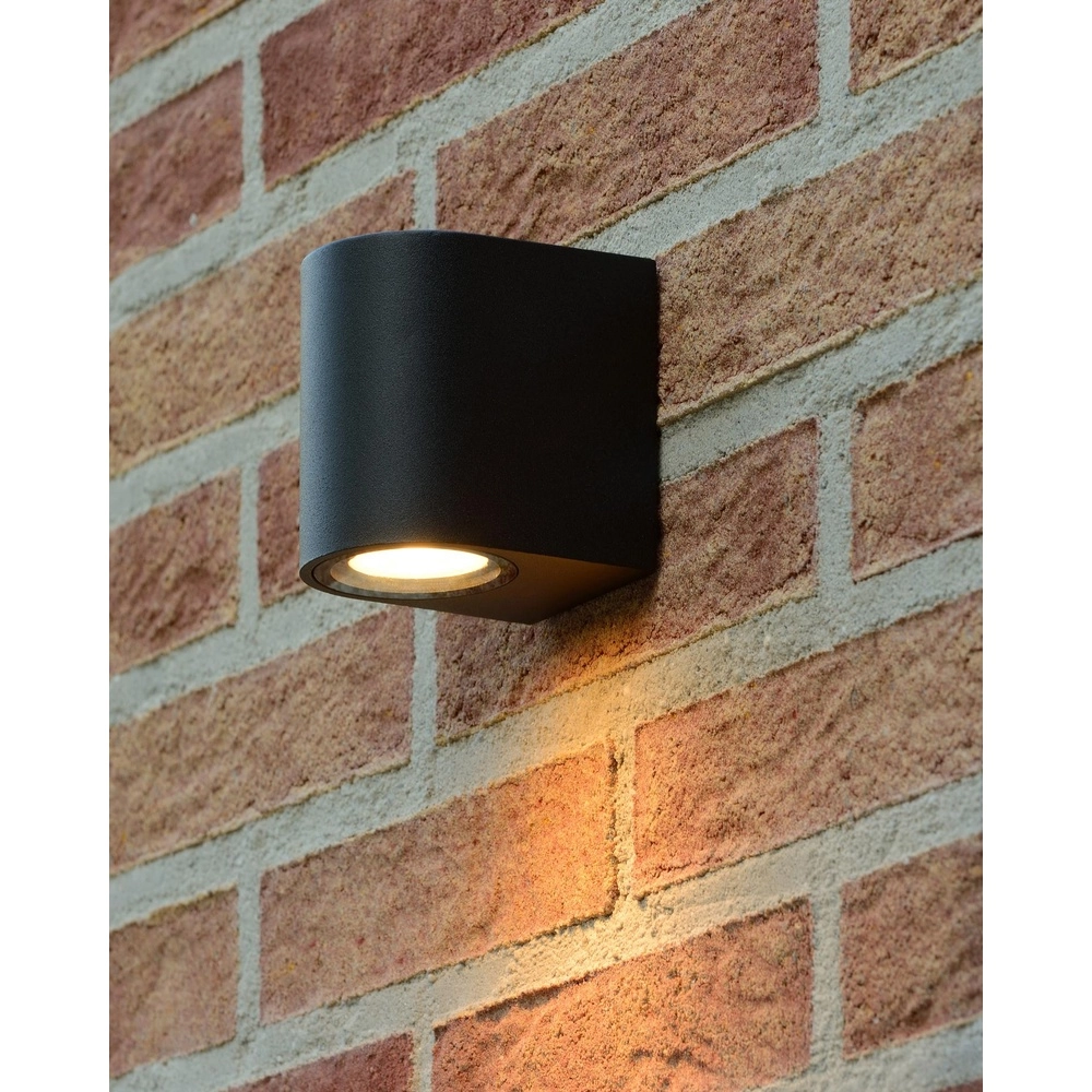 Projecteur mural Zaro IP44 noir simple Lucide 5411212690081