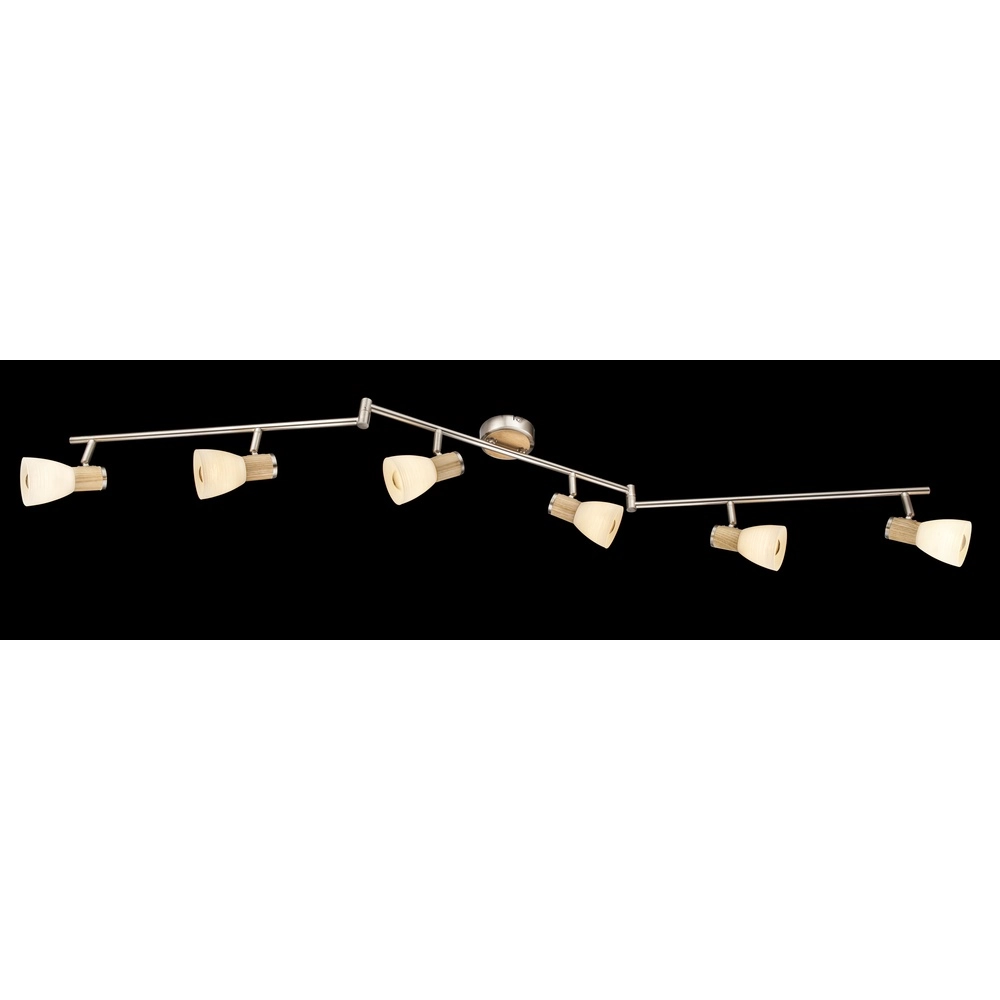 Lampe de plafond Gylfi Nickel avec 6 feux en bois Globo 9007371340552