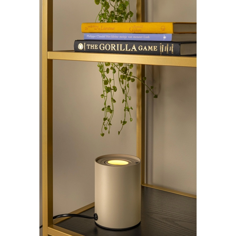 Lampe de table de conception Tube taupe Lucide 5411212221926