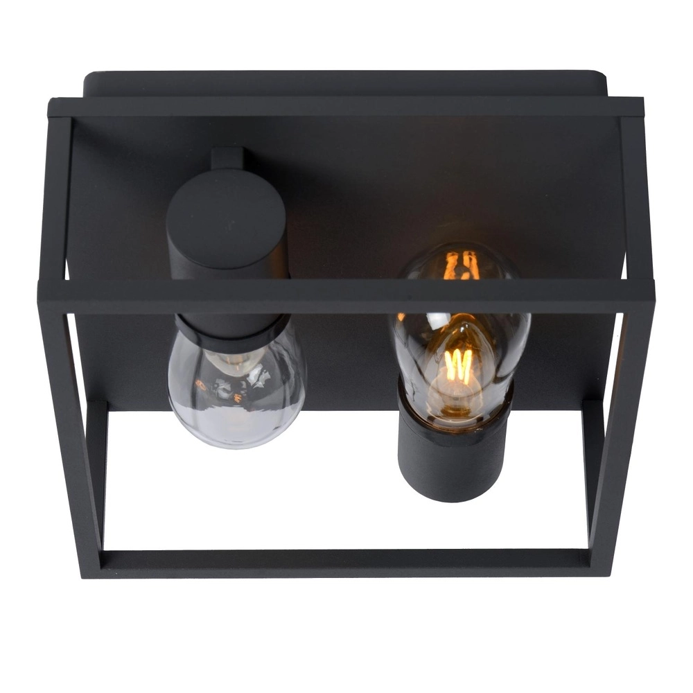 Lampe murale noire Carlyn Salle de bain à 2 lumières IP54 Lucide 5411212271709