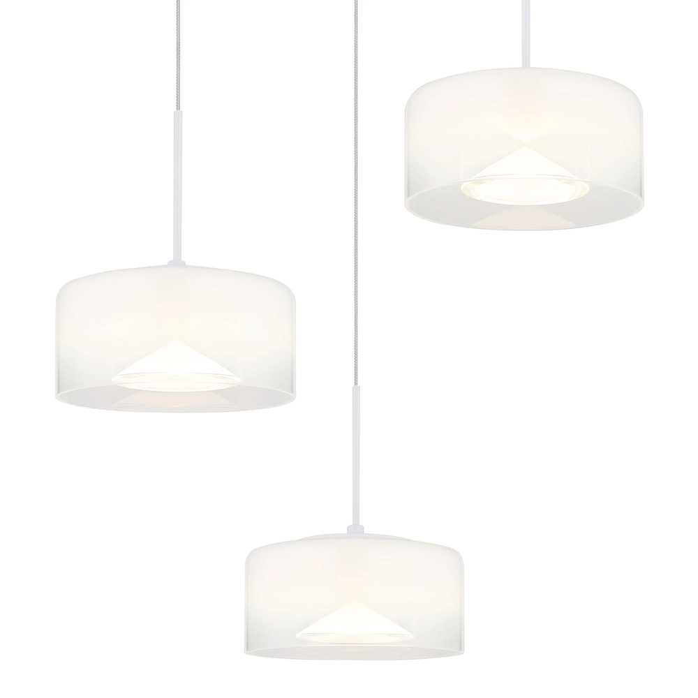 Lampe pendante de conception Belinda Blanc à 3 lumières Globo 9007371533312