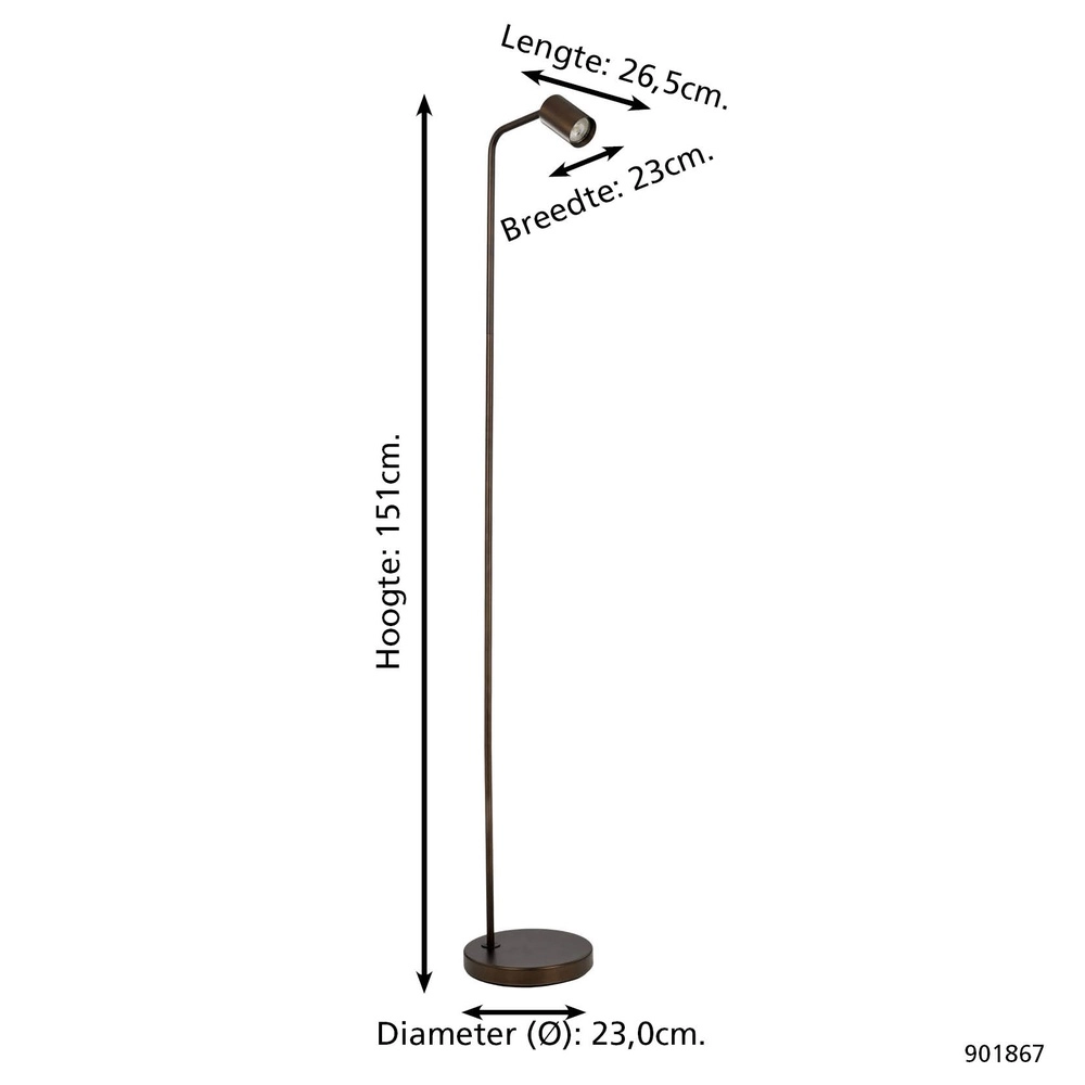 Lampadaire en bronze Rigomagno concevoir Eglo 9008606360314