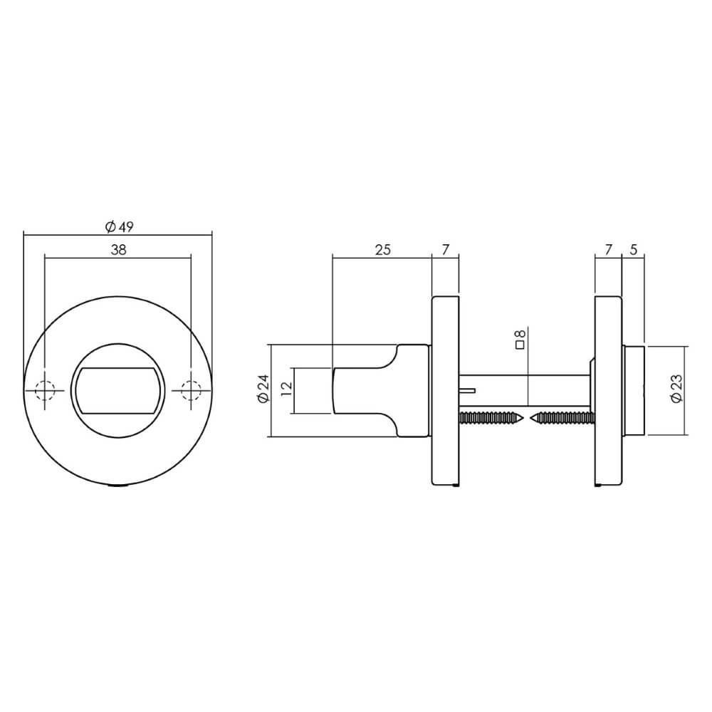 Fermeture des toilettes Tira laiton laqué Ø 4.9cm Intersteel 8714186101087
