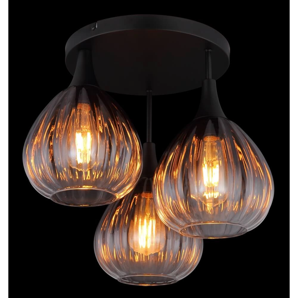 Plafonnier noir Olsen 3 lumières Globo 9007371453801