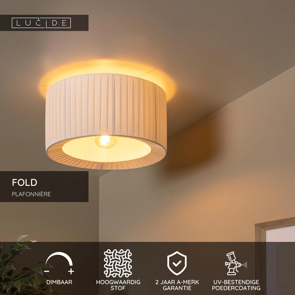 Lampe de plafond blanche Fold Ø 40 cm de conception Lucide 5411212212108